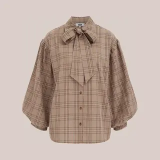 We Fashion Dames Blouse Met Ruit En Ballonmouwen