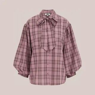 We Fashion Dames Blouse Met Ballonmouwen En Ruit