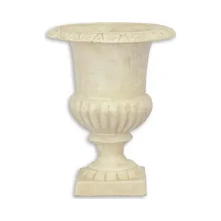Franse Vaas - Urn - Antiek - Wit - Gietijzer - 21, 8x17cm - Tuin - Decoratie