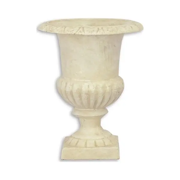 Franse Vaas - Urn - Antiek - Wit - Gietijzer - 21, 8x17cm - Tuin - Decoratie thumbnail