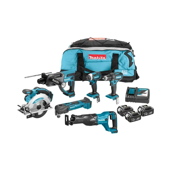 Makita DLX6038T 18V Li-Ion Accu Combiset (3x 5, 0Ah Accu) Draagbaar In Toolbag thumbnail