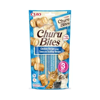Inaba Churu Bites - Kattensnack - Tonijn Jacobsschelp 3x10 G