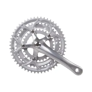 Mighty Crankstel Race 3x8 Speed 30/42/52T - Aluminium - Zilver