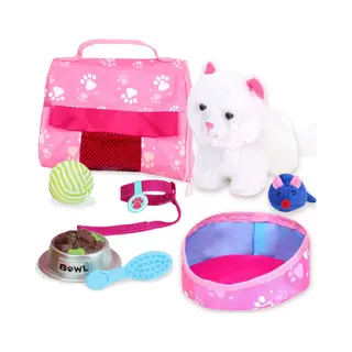 Sophia's Sophia’s Baby Doll Cat Kitten With Carrier Including 8 Accessories For 16-18" Baby Dolls, Pretend Play, Doll Not Included, Suitable With Our