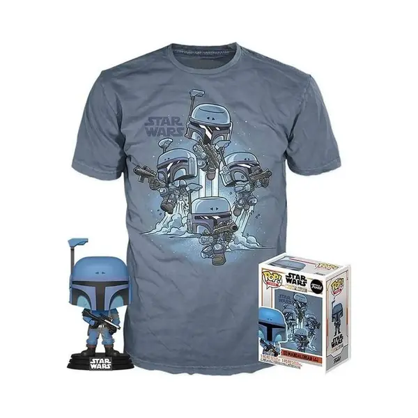 Funko Star Wars Verzamelfiguur & Tshirt Set Pop! & Tee Box The Mandalorian Blauw thumbnail