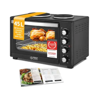 Tzs First Austria Vrijstaande Oven - 45L - Premium-X-coating - Convectie Mini Oven Met Kookplaten, 3200W - Max 230°C