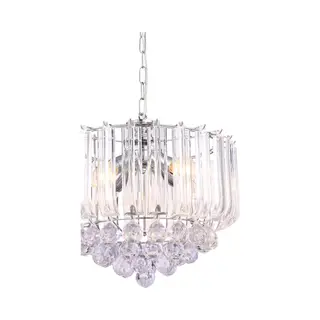 Kroonluchter Globo Minnesota Led - Chroom Met Heldere Acryldecoratie En Acrylkristallen