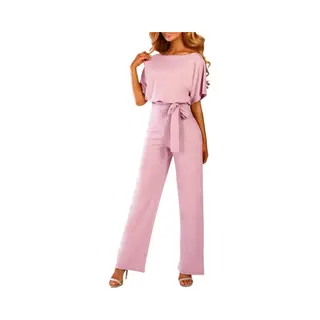 Dames Jumpsuit - Broekpak - Feestelijk - Met Riem - Rechte Mouw