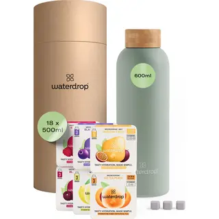 waterdrop Microdrink Waterdrop® Stainless Steel Water Bottle 600ml – Insulated Water Flask, Double-Walled & Leakproof, Reusable, Made For Hot & Cold Drinks, Ideal For