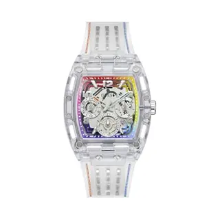 Guess Phoenix Men's Watch Silicone, Transparent, Strap.
