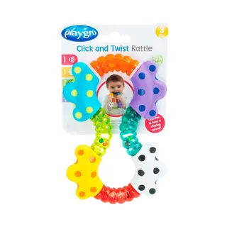 Playgro - Klik & Draai Rammelaar - Rammelaar - Bijtrammelaar - Bijtring - Baby Speelgoed - Bijtspeeltje - Grijpspeelgoed - Speeltje - Baby Rammelaar