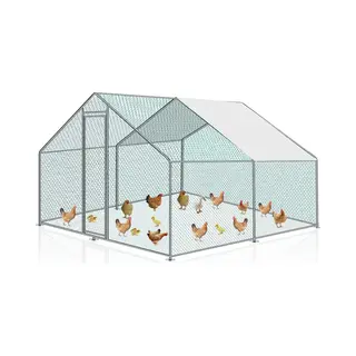 3x3x2m Kippenren - Kippenhok Buitenverblijf - Draadren - Puntdak
