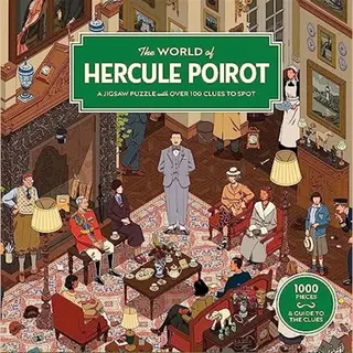 Laurence King The World Of Hercule Poirot, A 1000-piece Jigsaw Puzzle With Over 100 Clues To Spot, A Gift For Fans Of Agatha Christie, 48.5 X 68 Cm, Orange