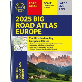 Octopus Publishing Group 2025 Philip's Big Road Atlas Of Europe , (A3 Spiral Binding)