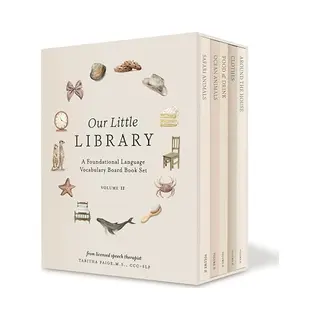 Random House Usa Inc Our Little Library Vol. 2 , A Foundational Language Vocabulary Board Book Set For Babies, Including Ocean Animals, Safari Animals, Food And Drink,
