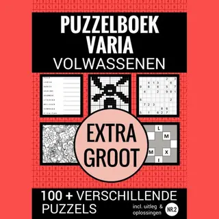 Boek Cadeau - Puzzelboek Varia Extra Groot - Nr. 2 - Voor Ouderen, Slechtzienden, Senioren, Opa En Oma