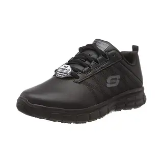Skechers Damen Sure Track Erath Slip On Sneaker, Black Leather, 41 Eu