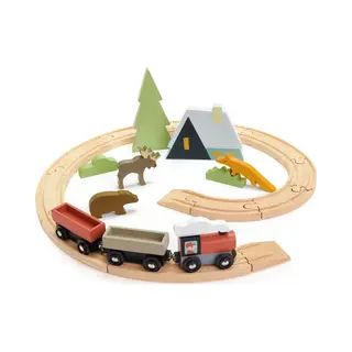 Tender Leaf Toys Treinset Junior 44 Cm Hout Rood 8-delig