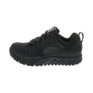 Skechers Herren Escape Plan Sneaker, Black Leather Mesh Trim Bbk, 41.5 Eu