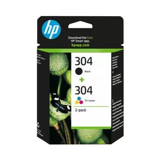 Hp 304 2er-Pack Schwarz/Cyan/Magenta/Gelb Original Tintenpatronen