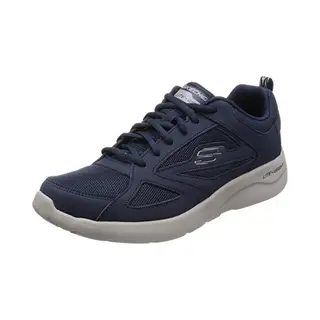 Skechers Men's Dynamight 2.0-fallford Trainers, Blue (Navy Leather/Mesh/Pu/Trim Nvy), 8 Uk (42 Eu)