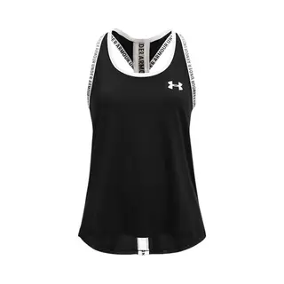 Under Armour Tech Knockout Tank-Blk Meisjes Sportshirt - Zwart - Wit