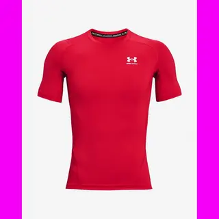 Under Armour HeatGear Compression T-Shirt Rot/weiß - L