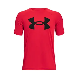 Under Armour Jungen Ua Tech Big Logo Ss, Weiches Sport Shirt, Funktionales T-Shirt Für Jungen, Rot (600)/Schwarz, Xl