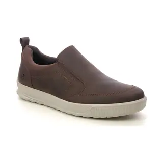 Ecco Byway Slip Brown Waxy Leather Mens Slip-on Shoes 501654-02482 In A Plain Nubuck Leather In Size 42