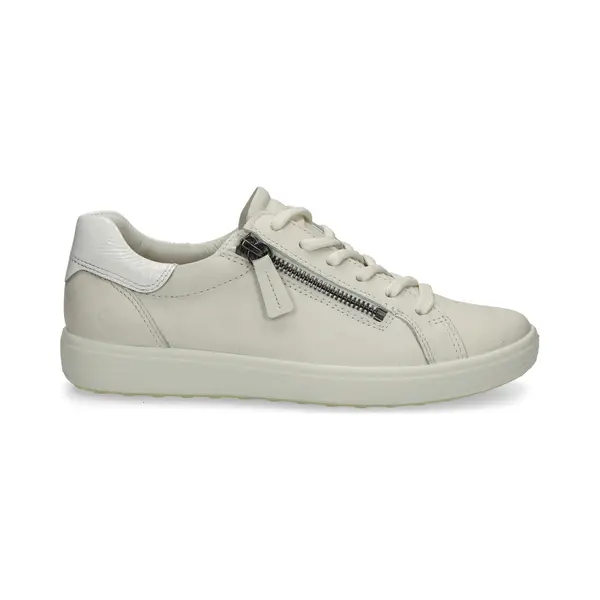Ecco Soft 7 Side Zip Lace Veterschoenen Laag - Wit - Maat 38 thumbnail