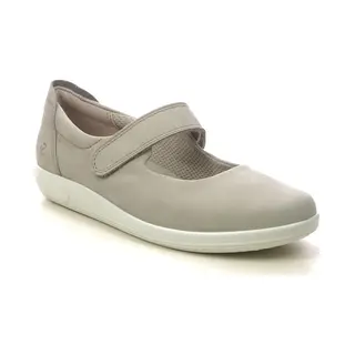 Ecco Hausschuh Ecco Soft 2 Schuhe Mary-Jane Ballerina Grau 207503