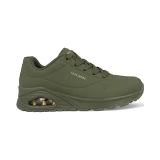 Skechers Damen Uno Stand On Air Sneakers, Olive Durabuck, 37 Eu