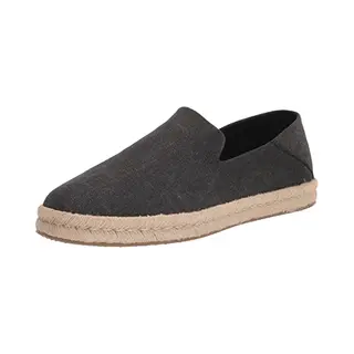 Toms Herren Slipper Schuhe Santiago Espadrille Canvas Freizeit Elegant Slip-Ons Uni Santiago Schwarz-grau Canvas