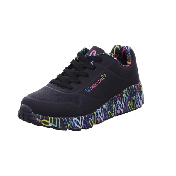 Skechers Mädchen Uno Lite Lovely Luv Sneaker, Black Synthetic Multi Trim, 34 Eu thumbnail
