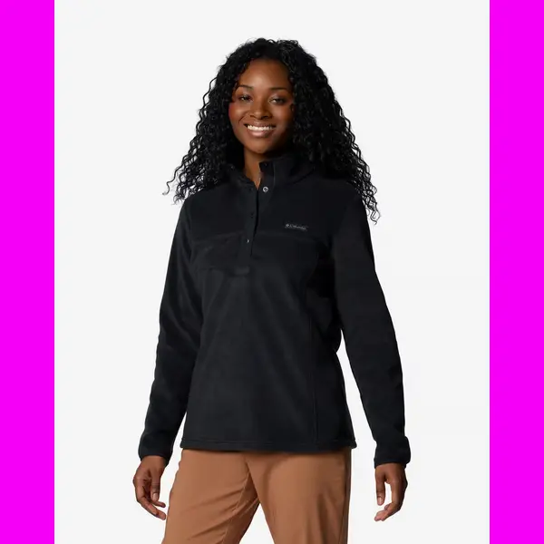 Columbia Benton Springs Half Zip Snap Pull Over Ii Damen Fleecejacke Schwarz - S thumbnail
