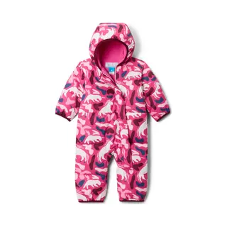 Columbia Youth Infant Snuggly Bunny 2 Bunting, Snowsuit Romper, Pink Ice Uniflauge/Satin Pink, 3/6 Months