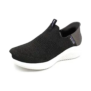 Skechers Damen Ultra Flex 3.0 Smooth Step Sneakers, Sports Shoes, Black Knit, 38.5 Eu