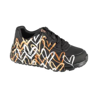Skechers, Sneakers, Goudkroon Uno Lite, Zwart, (28)