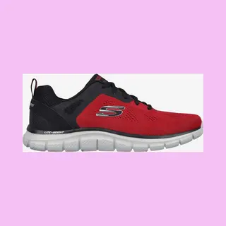 Skechers Herren Track Broader Sneaker, Rot/Schwarz, 41 Eu