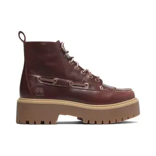 Timberlandvoor Vrouwen. TB0A27YZEIW1 Stone Street Leren Enkellaarsjes Bordeauxrood (37.5 W), Leer, 3 Tot 5 Cm, Veters, Casual