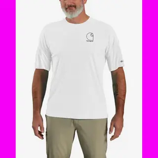 Carhartt Force Sun Defender Relaxed Logo T-Shirt Weiß - L