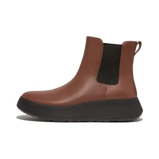 Fitflop Damen F-Mode Leder Flatform Chelsea Boots, Sattes Braun, 37 Eu