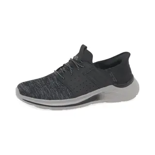 Skechers Herren Garner Newick Slip On, Schwarzes Textil-Synthetik, 45 Eu