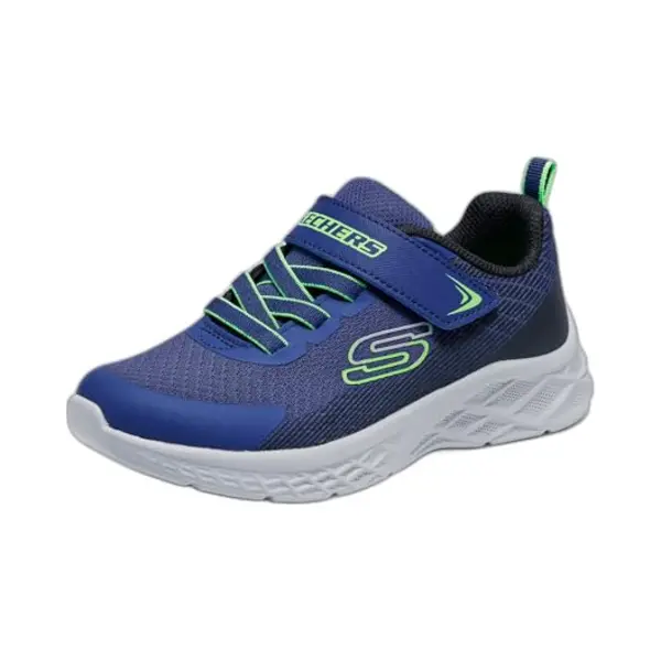 Skechers Boy's Microspec Ii Zovrix Sneakers, Navy Textile/Synthetic/Black & Lime Trim, 9.5 Uk Child thumbnail