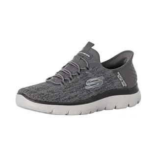 Skechers Summits Key Pace Espadrilles Voor Heren, Charcoal Mesh/Black Trim, 43 Eu