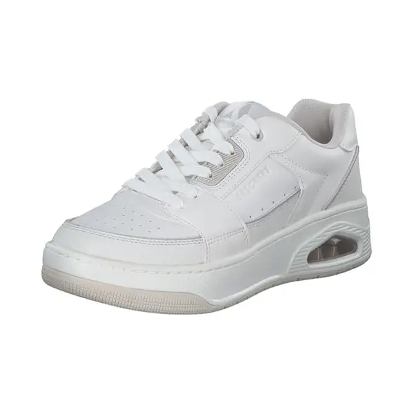 Skechers Damen Uno Court Sneaker, White Leather/Duraleather Trim, 38 Eu thumbnail