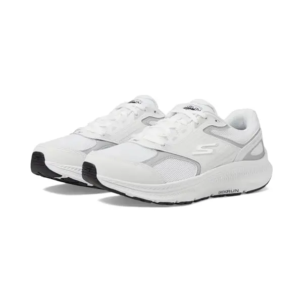 Skechers Damen Go Run Consistent 2.0 Advantage Running Shoes, White Leather/Silver Trim, 37 Eu thumbnail