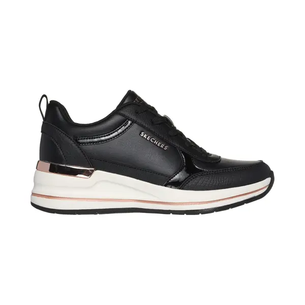 Skechers Women's Billion 2 Fine Shine Sneaker, Black Duraleather/Patent Trim, 3 Uk thumbnail