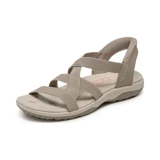 Skechers Women's Reggae Slim-Stretch Flex Slip-ins Sandal, Taupe, 3 Uk
