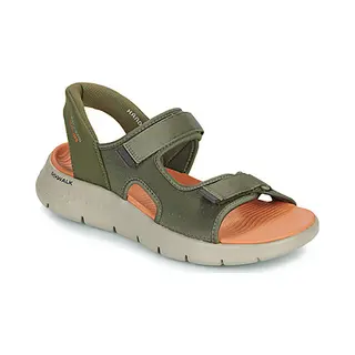 Skechers Go Walk Flex Easy Entry Slip-Ins Sandalen Grüngrau Orange - 41